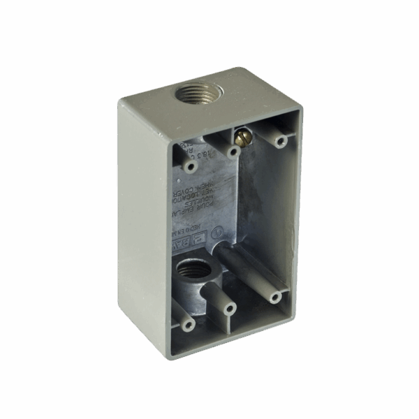 Caja Condulet FS de 3/4" (19.05 mm) con dos bocas a prueba de intemperie.