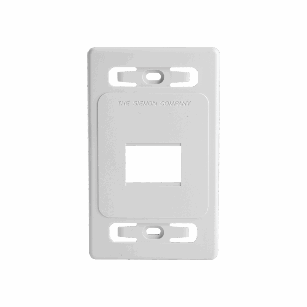 Placa de pared modular MAX, de 2 salidas, color blanco, version bulk (Sin Empaque Individual)