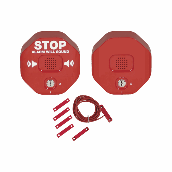 Alarma multifunción Exit Stopper® con bocina remota, para puertas dobles