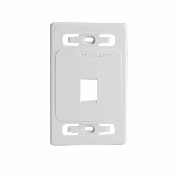 Placa de pared modular MAX, de 1 salida, color blanco, version bulk (Sin Empaque Individual)