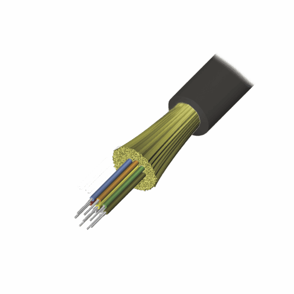 Cable de Fibra Óptica de 4 hilos, Interior/Exterior, Tight Buffer, No Conductiva (Dielectrica), Plenum, Monomodo OS2, 1 Metro