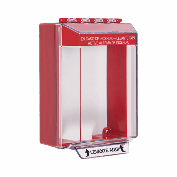 Cubierta Universal De Montaje Superficial, Con Espaciador 1.46", Serie Universal Stopper® Texto De Incendio En Español