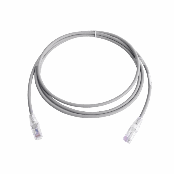 Patch Cord MC6 Modular Cat6 UTP, CM/LS0H, 7ft, Color Gris, Versión Bulk (Sin Empaque Individual)
