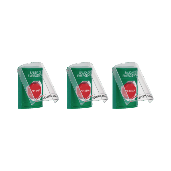 Paquete de 3 Botones con 3 Diferentes Métodos de Activación y 3 Mensajes Diferentes, Color Verde