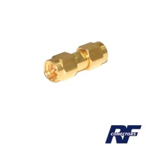 Adaptador Tipo Barril, de Conector SMA Macho a SMA Macho, Oro/ Oro/ Teflón.???