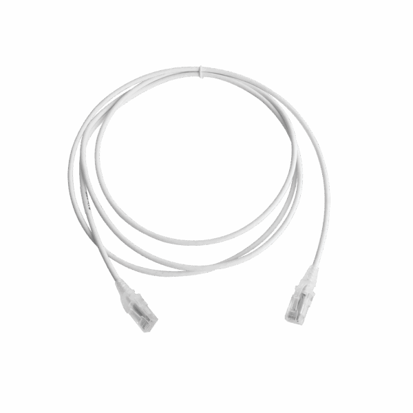 Patch Cord MC6 Modular Cat6 UTP, CM/LS0H, 7ft, Color Blanco, Diámetro Reducido (28AWG), Versión Bulk (Sin Empaque Individual)