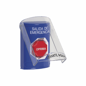 Botón de Salida de Emergencia, Texto en Español, Tapa Protec...