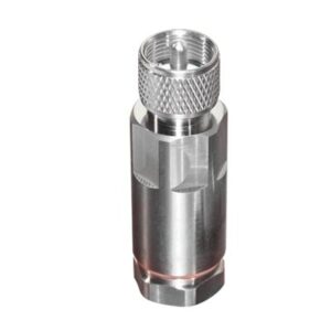 Conector UHF Macho (PL-259) de RF Industries, para Cable HELIAX de 1/2″ LDF4-50A, Tipo Rosca, Bronce Blanco/ Plata/ Teflón.