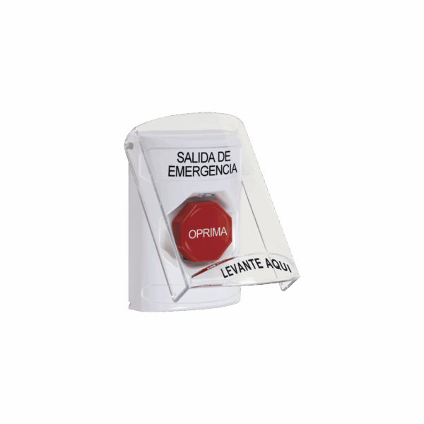 Botón Multipropósito, Texto Salida De Emergencia, Llave para Restablecer, Bocina Integrada De Alarma, Tapa De Policarbonato, 2 Relevadores forma C, Interior