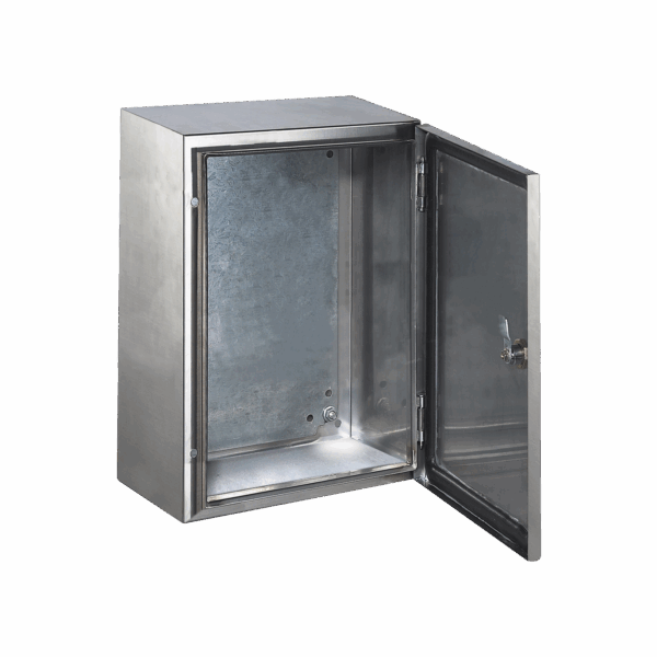Gabinete de Acero Inoxidable IP66 Uso en Intemperie (600 x 800 x 200 mm) con Placa Interna Galvanizada.