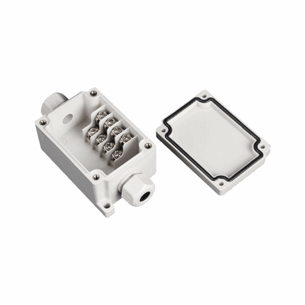 Caja de Conexión Exterior con Conexión Lateral para 4 Líneas (doble tornillo). Incluye Glándulas.