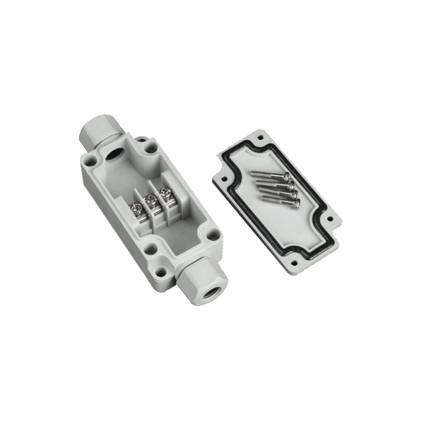 Caja de Conexión Exterior con Terminales Intermedias para 3 Líneas (Tornillo simple). Incluye Glándulas.