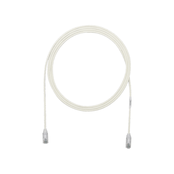 Cable de Parcheo TX6, UTP Cat6, Diámetro Reducido (28AWG), Color Blanco Mate, 7ft