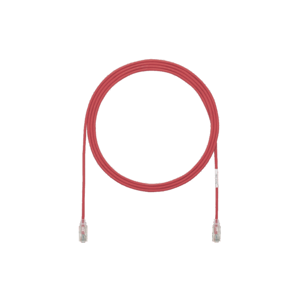 Cable de Parcheo TX6, UTP Cat6, Diámetro Reducido (28AWG), Color Rojo, 5ft