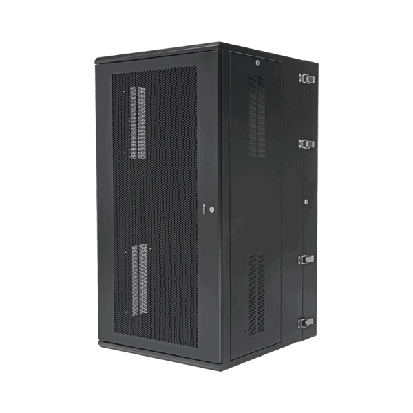 Gabinete PanZone de Montaje en Pared, de 19in, Puerta Ventilada, 26 UR, 762mm de Profundidad, Color Negro
