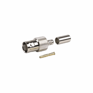 Conector BNC Hembra de Anillo para Cables RG-8/X, LMR-240, 9258, Níquel/ Oro/ Delrin.