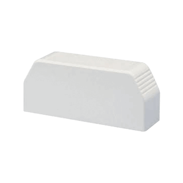 Tapa final, para uso con canaleta T70, Material PVC Rígido, Color Blanco Mate