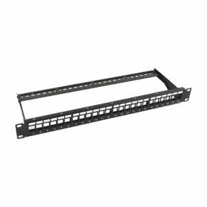 Patch panel modular sin blindaje de 24 puertos, 1U, con barr...