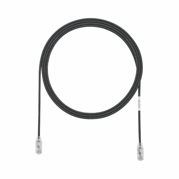 Cable de Parcheo TX6, UTP Cat6, Diámetro Reducido (28AWG), Color Negro, 10ft