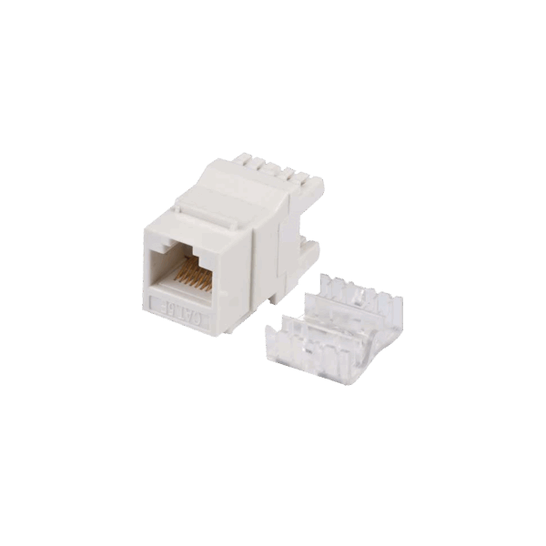 Módulo Jack Keystone Cat5e con terminación en ángulo 180 º  Color Blanco