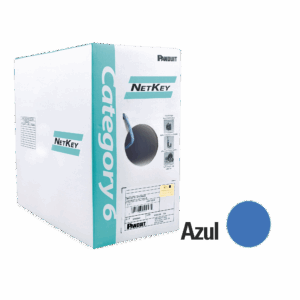 Bobina de Cable UTP 305 m. de Cobre, NetKey, Reelex, Azul, Categoría 6 (24 AWG), 1000Mbps, PVC (CM), de 4 pares