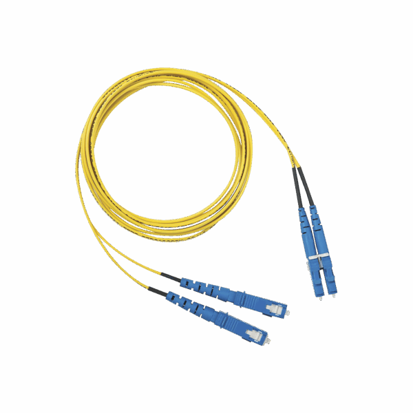 Jumper de Fibra Optica Monomodo 9/125 OS2, LC-SC Duplex, OFNR (Riser), Color Amarillo, 3 Metros