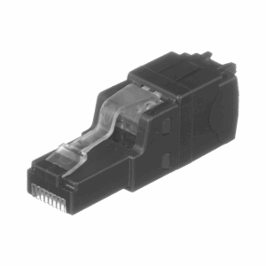 Plug RJ45 UTP, Instalación Recta, Terminación en Campo Certificable, Compatible con Cat5e, Cat6 y Cat6A, Color Negro