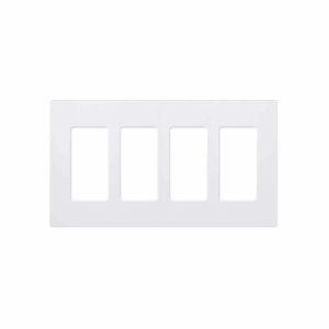 Placa de pared 4 espacios, color blanco, para atenuador (dimmer), switch ó control remoto PICO inalámbrico