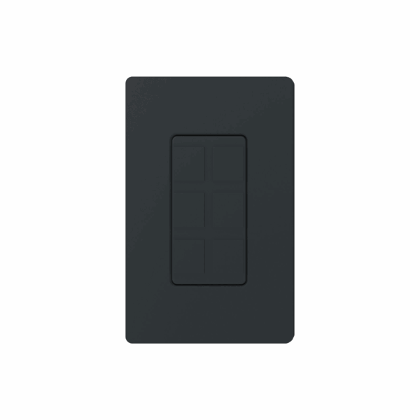 Placa de 6 puertos, color negro night.