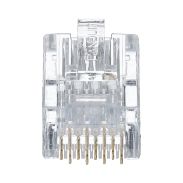 Plug RJ45 Cat5e, Para Cable UTP de Calibres 24-26 AWG, Chapado en Oro de 50 micras, Paquete de 50 piezas