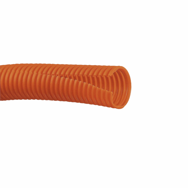 Tubo Corrugado Abierto para Protección de Cables, .50 (12.7 mm) de Diámetro, 30.5 m de Largo, Color Naranja