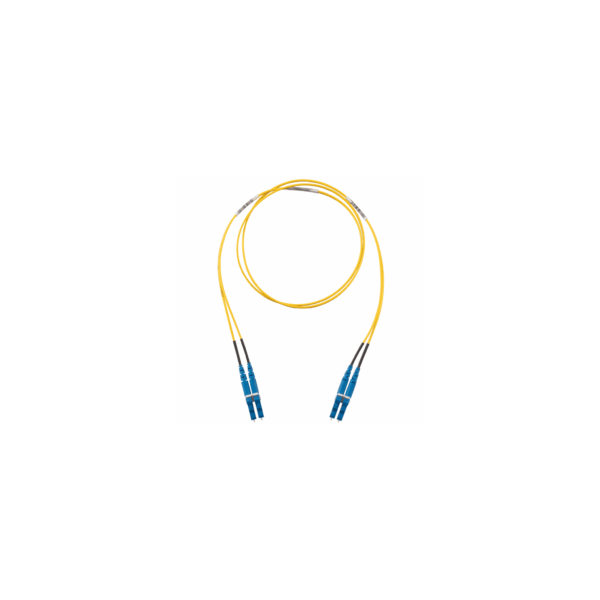 Jumper de Fibra Optica Monomodo 9/125 OS2, LC-LC Duplex, LSZH (Cero Halógenos), Color Amarillo, 1 Metro