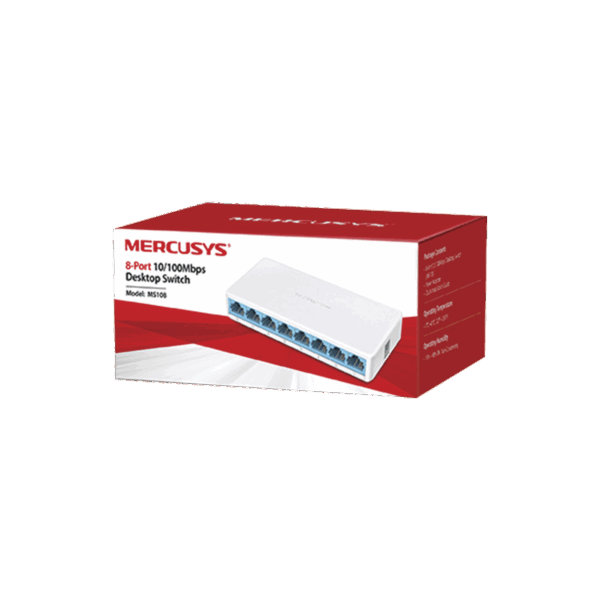Switch NO Administrable / Para escritorio / 8 puertos 10/100 Mbps / Diseño Compacto / Plug and Play