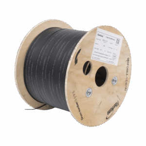 Carrete de 1 km de Fibra Óptica Drop, Interior/Exterior G.657A2 Monomodo de 1 hilo (unifibra), Dieléctrica, Forro Negro