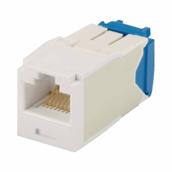 Conector Jack RJ45 Estilo TG, Mini-Com, Categoría 6A, de 8 posiciones y 8 cables, Color Blanco