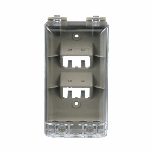 Placa de Pared Vertical, Resistente al Agua con Protección IP56, Acepta 4 Módulos Mini-Com, Color Gris