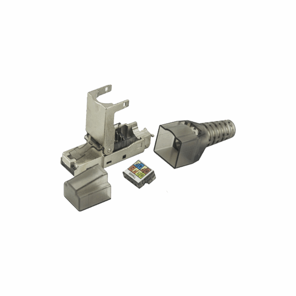 Plug RJ45 Blindado Categoría 6A -Sin herramienta, para terminación en campo