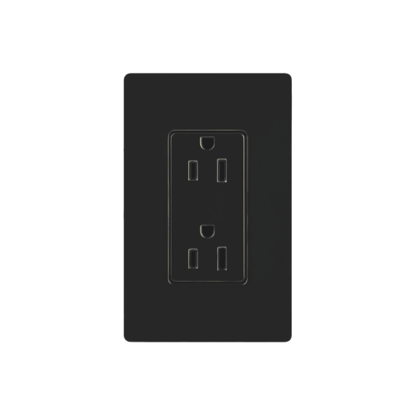 Tomacorriente, receptaculo convencional 120V, 15A, color negro.