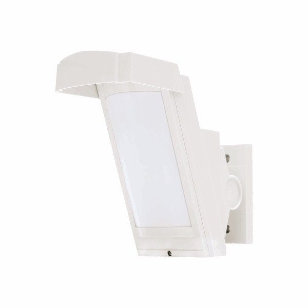 Detector de Movimiento PIR Antimascara / 100% Exterior /  Inalambrico (Alimentación) / Hasta 12 metros a 85°; de cobertura/ Instalación a 3 metros / Compatible con cualquier panel de alarma
