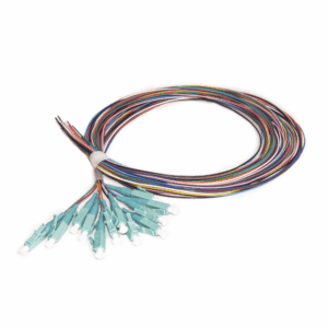 Kit de 12 Pigtails LC Multimodo OM3 50/125, conectores aqua,...