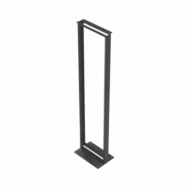 Rack de 2 Postes, Estándar 19", 45 Unidades, Fabricado en Acero, Base "L" para Anclar a Piso.
