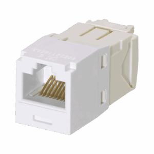 Conector Jack RJ45 Estilo TG, Mini-Com, Categoría 6, de 8 posiciones y 8 cables, Color Blanco