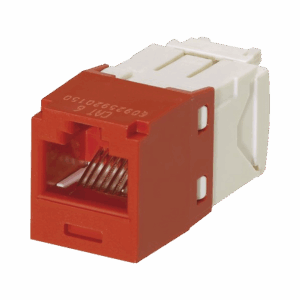 Conector Jack RJ45 Estilo TG, Mini-Com, Categoría 6, de 8 posiciones y 8 cables, Color Rojo