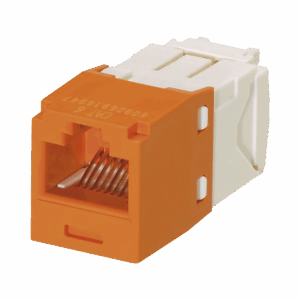 Conector Jack RJ45 Estilo TG, Mini-Com, Categoría 6, de 8 posiciones y 8 cables, Color Naranja