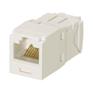 Conector Jack RJ45 Estilo TG, Mini-Com, Categoría 6, de 8 posiciones y 8 cables, Color Blanco Mate