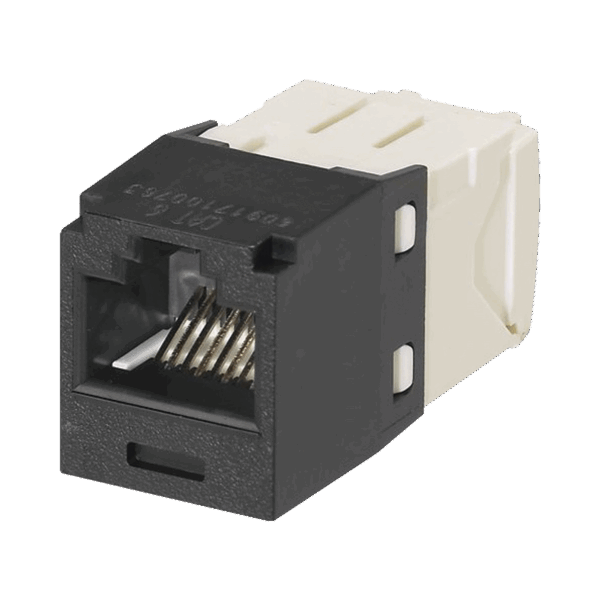 Conector Jack RJ45 Estilo TG, Mini-Com, Categoría 6, de 8 posiciones y 8 cables, Color Negro