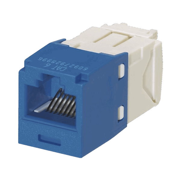 Conector Jack RJ45 Estilo TG, Mini-Com, Categoría 6, de 8 posiciones y 8 cables, Color Azul