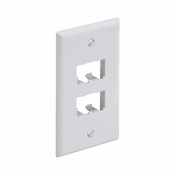 Placa de Pared Vertical Clásica, Salida Para 4 Puertos Mini-Com, Color Blanco