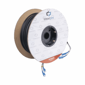 Carrete de Fibra Óptica Monomodo con Conectores SC-SC Duplex, Reforzada con Kevlar, de 100 metros