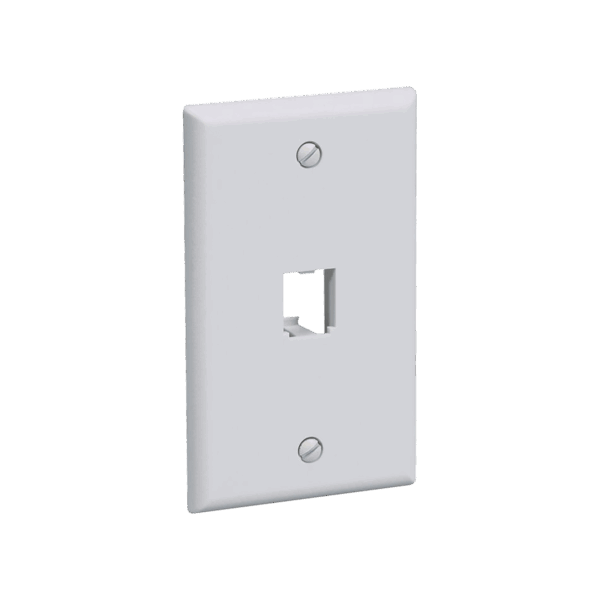 Placa de Pared Vertical Clásica, Salida Para 1 Puerto Mini-Com, Color Blanco
